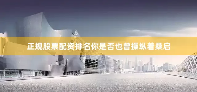 正规股票配资排名你是否也曾操纵着桑启